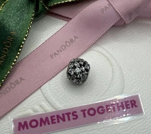 Pandora Charm, Sparkling Round Charm, #799225C01 Authentic Ale 925 - Picture 1 of 7