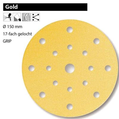 MIRKA GOLD Scheiben 150 150mm Schleifscheiben 17L Klett P40-P500