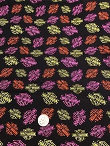 CUSTOM  1 Yard HARLEY DAVIDSON LOGO HD Motorcycle Cotton Fabric 36” X 54” - Picture 1 of 1