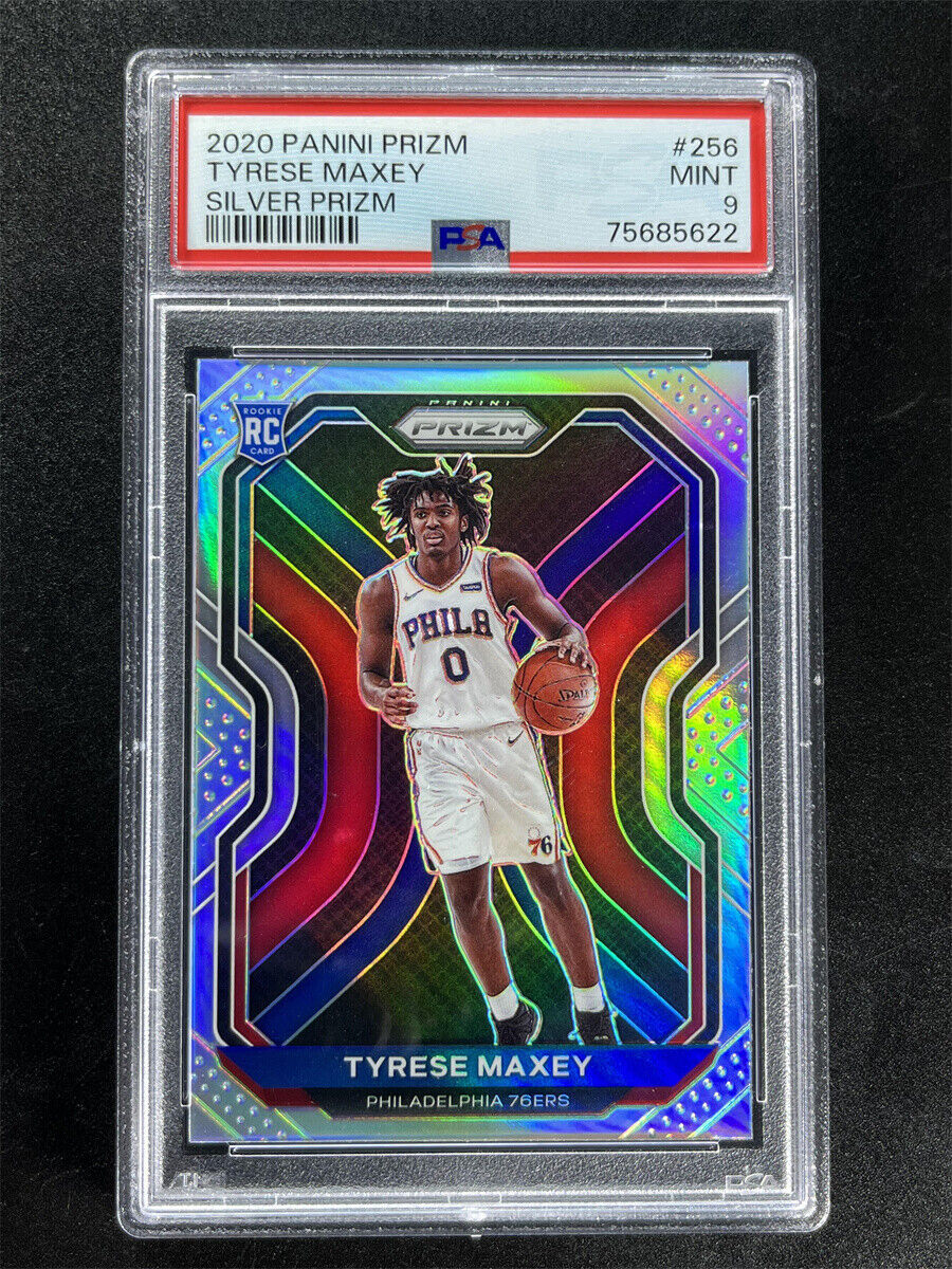 2020-21 Panini Prizm Tyrese Maxey #256 Silver Prizm Rookie RC 76ers PSA 9 MINT