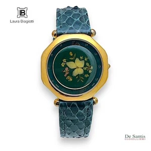 Laura Biagiotti Women's Quartz Watch with Natural Flower Petals Vintage Green - Picture 1 of 5
