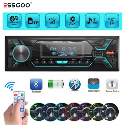 ESSGOO Bluetooth Car Stereo Audio In-Dash Aux Input Receiver SD USB MP3 Radio Player FM