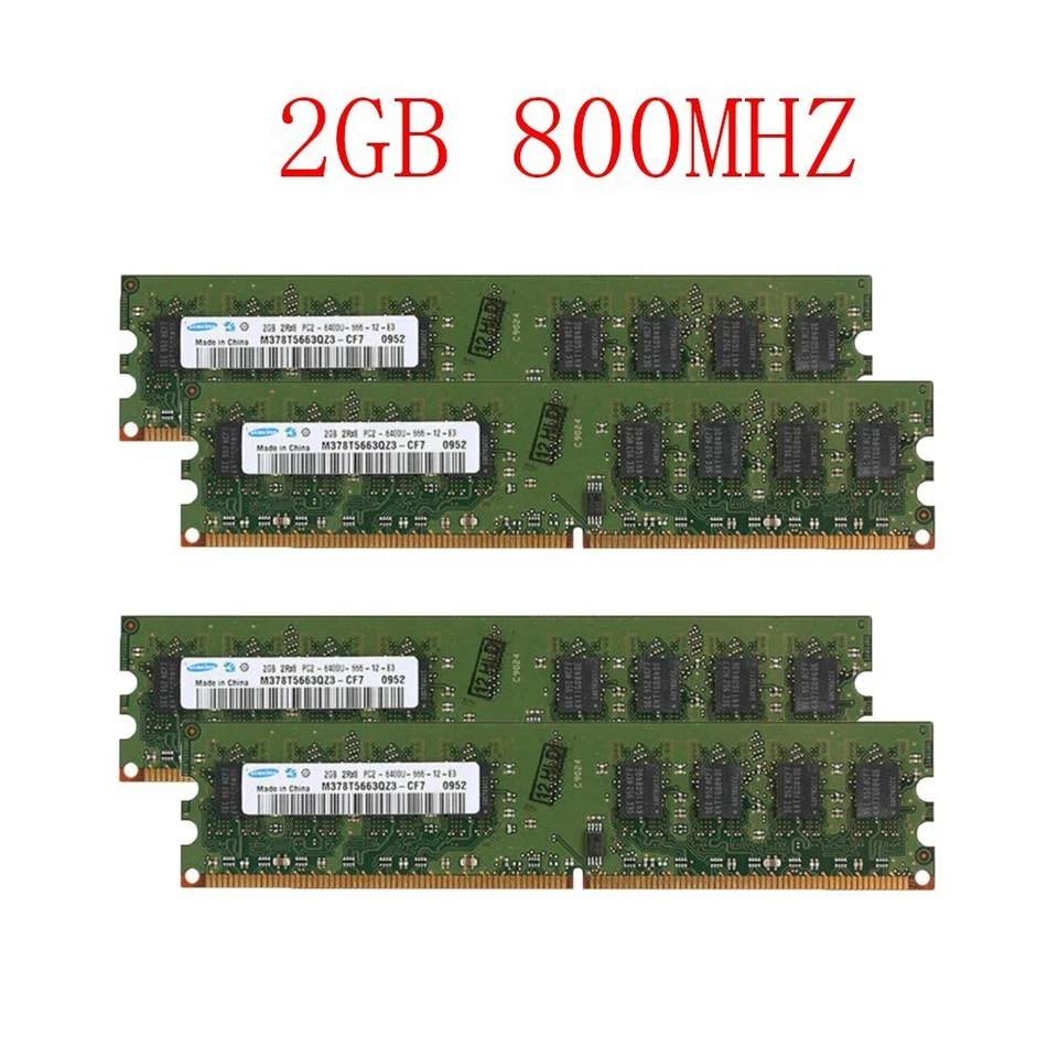 Samsung 8GB 4x 2GB 800MHz DDR2 PC2-6400U 240pin DIMM Desktop PC Memory SDRAM BT - Image 1 of 4