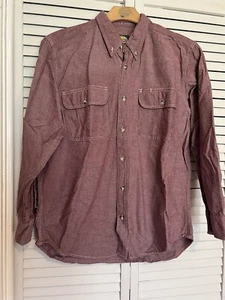 CABELA’S Men’s Size Large L Shirt Top Button Down Long Sleeve Cotton Red - Picture 1 of 6