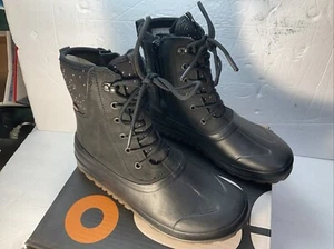 Botas para mujer Bogs clásicas informales de encaje al tobillo impermeables de cuero negras talla 10 - Imagen 1 de 7