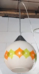 Rare Vintage 1970 Vianne Swag Lamp Glass Globe Mid Century Ceiling Pendant Light - Picture 1 of 4