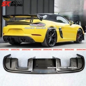 For Porsche 718 982 Boxster Cayman Dry Carbon Fiber Rear Lip Bumper Diffuser - Picture 1 of 17