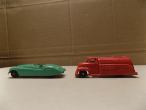 Vintage 2X Tootsietoy Die Cast Metal Cars JAQUAR & TANKER TRUCK BOTH RARE IN L/N - Bild 1 von 6