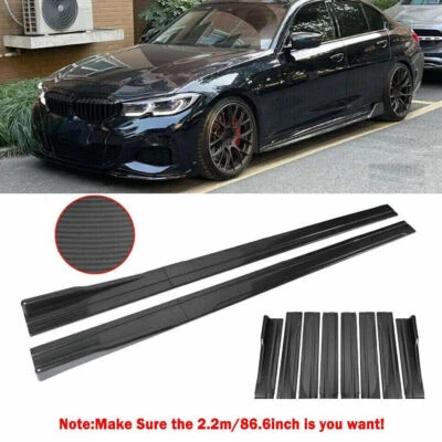 Carbon Fiber 86.6'' Side Skirt Extension Lower Spoiler For 3 series F10 F30 F32 - Image 1 of 4