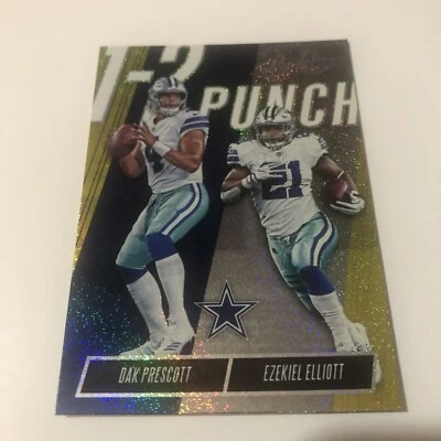 2018 Absolute Spectrum Gold Prescott/Elliott Cowboys. NFL - Image 1 of 4