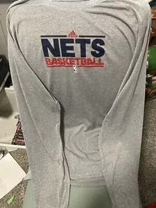 Mens Adidas 3XLT New Jersey Nets Basketball long sleeve climalite shirt Nba - Picture 1 of 4