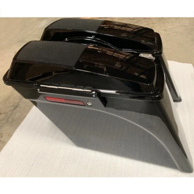 5" Stretched Extended Saddlebags 6x9" Speaker Lid For Harley Touring Glide 93-13 - Image 1 of 4