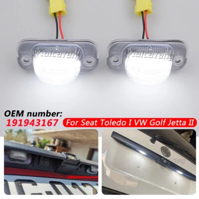 2 PIEZAS Para Seat Toledo 1991-1999 VW Jetta Golf MK2 LED Placa Luz Lámpara Foto 1 de 4