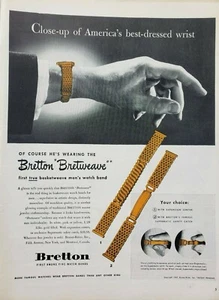 De colección 1947 Reloj Bretton Bandas Impreso Anuncio Efímero Arte de Pared Decoración - Imagen 1 de 1