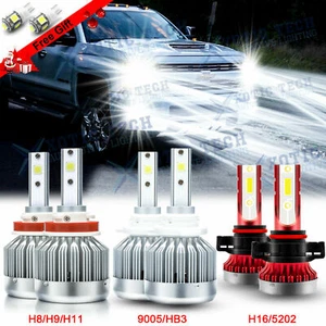 For Chevy Silverado 1500 2500 3500 2007-2015 6000K LED Headlight Fog Light Bulbs - Picture 1 of 12