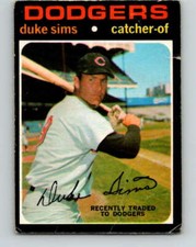 (HCW) 1971 O-Pee-Chee MLB #172 Duke Sims Los Angeles DodgersV10965