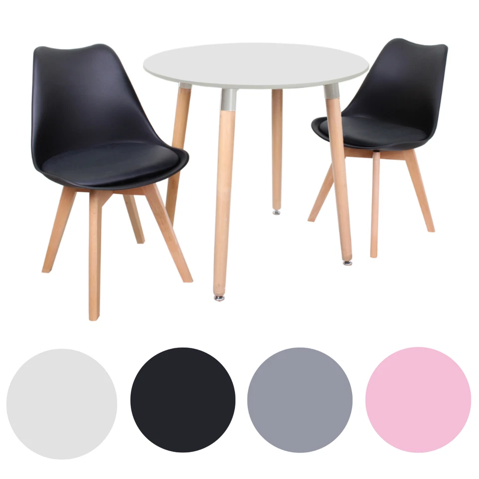 Round Dining Set | Halo Round Table & Lorenzo Jamie Tulip Chair | Set of 2 - Image 1 of 1