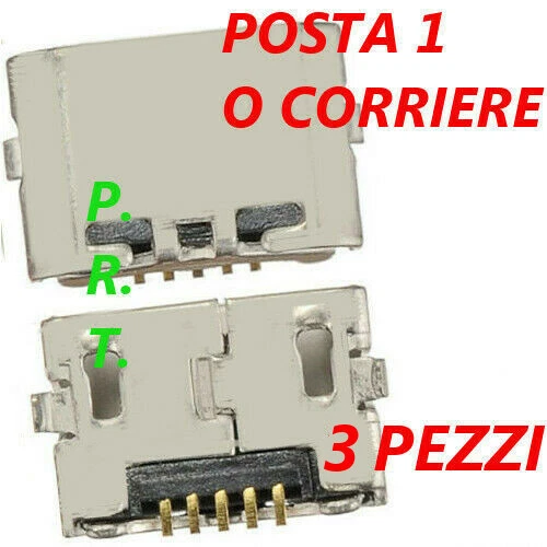 CONNETTORE RICARICA ( 3 pezzi ) MICRO USB PER HUAWEI P8 LITE ALE-L21 - Immagine 1 di 1