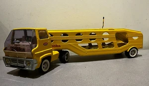 Vintage Tonka Toy Truck 60's Gas Turbine Car Hauler Transporter Carrier Yellow - Picture 1 of 13