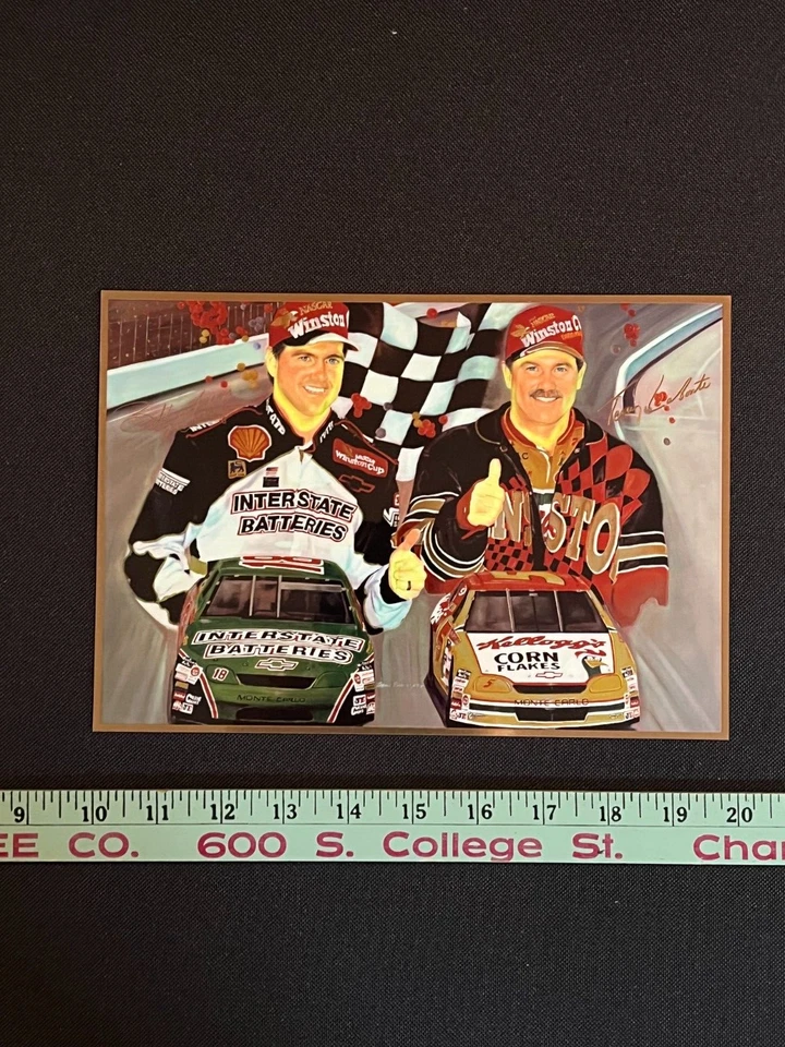 Original NASCAR Artwork Jeanne Barnes 1997 Labonte Brothers Ektachrome Card 7x10 - Imagem 1 de 4
