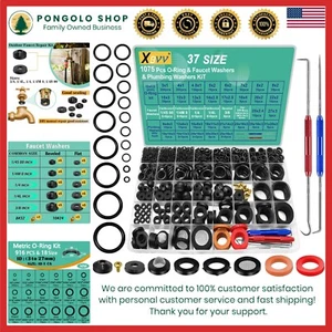 Versatile Faucet Washers & O-Rings Assortment - 37 Sizes for Plumbing Solutions - Picture 1 of 11