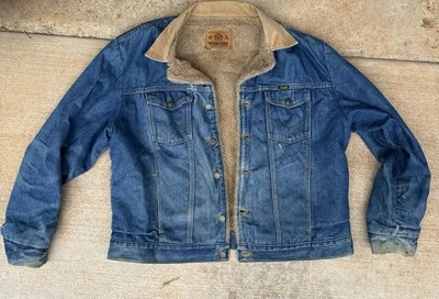 Vintage Men's Jacket XL Wrangler 1980s Denim Fleece Sherpa Trucker USA MADE - Image 1 of 4