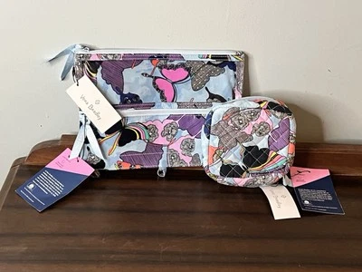 Vera Bradley BUTTERFLY BY Bolsa para Lápices y Mini Estuche Tecnológico Nuevo con Etiquetas Azul Púrpura RETIRADO Foto 1 de 4