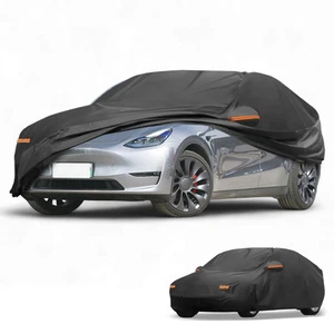 Car Cover Waterproof All Weather for Tesla Model Y 2020-2024 Black 210D-PU - Picture 1 of 8