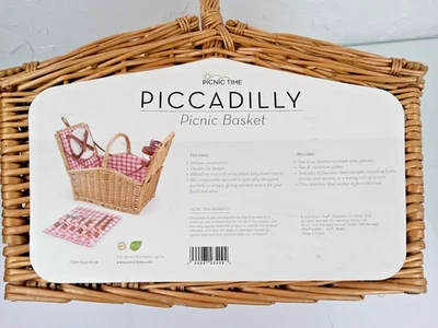 Cesta de piquenique Piccadilly, cesta de piquenique romântica para 2 - Inclui conjunto de utensílios... - Imagem 1 de 4