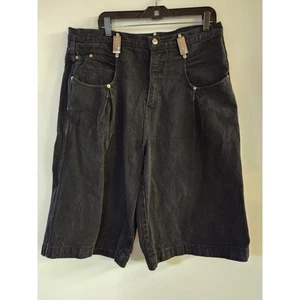 Pantalones Cortos Vaqueros Negros De Colección Años 90 Hip Hop Karl Kani Hechos en EE. UU. Talla 36 - Imagen 1 de 5