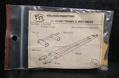 Verlinden Productions 1/48 US Navy Tow-Bars & Wheel Chocks Kit# 308 - Image 1 of 3