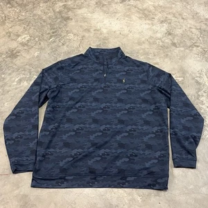 Camisa Deportiva Peter Millar Crown Para Hombre XXL Azul Camuflada Rendimiento Cuarto Cremallera - Imagen 1 de 8