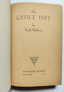 The Office Wife by Faith Baldwin - 1944 Triangle Books HC - Vintage Romance - Picture 1 of 7
