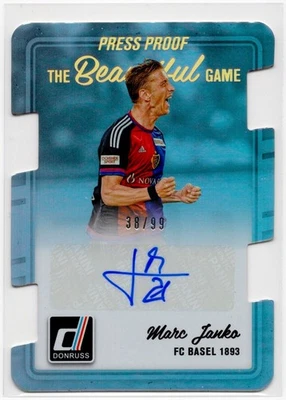 2016 Donruss Press Proof Beautiful Game Signatures Marc Janko Die-Cut /99 Auto - Image 1 of 2