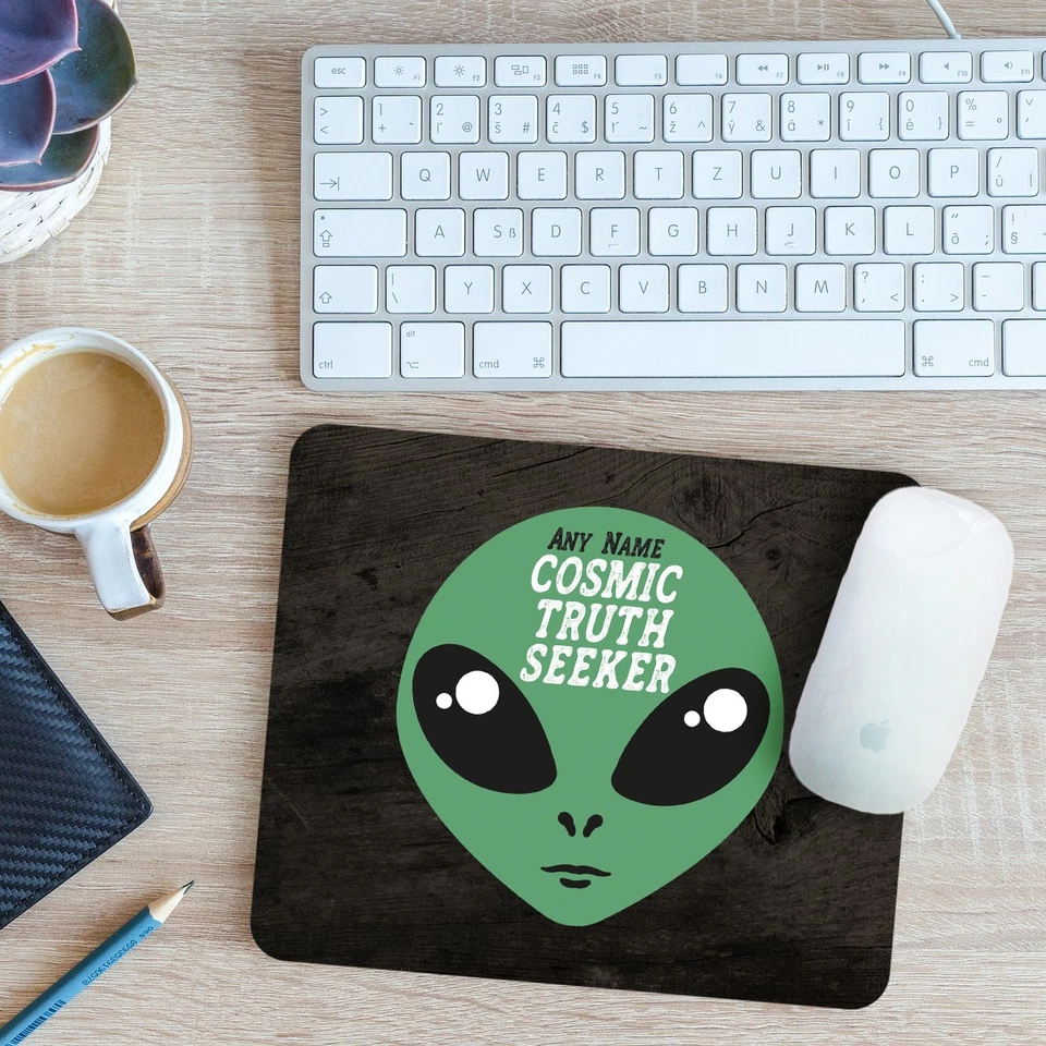 Personalised Funny Cosmic Truth Seeker Aliens Mouse Mat Pad Gift 24cm x 19cm - Image 1 of 1