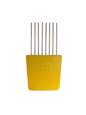 Vintage Goody Hair Lift Pick Yellow Metal Teeth Comb Textured Missing Cover 70s - Image 1 of 4