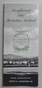 Tanglewood 1961 Berkshire Festival Lenox MA Brochure Boston Symphony Orchestra - Picture 1 of 6