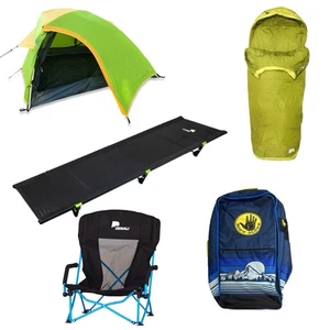 Complete Camping Kit Tent Cot Sleeping Bag Chair Backpack – Festival Hiking Gear - Picture 1 of 23