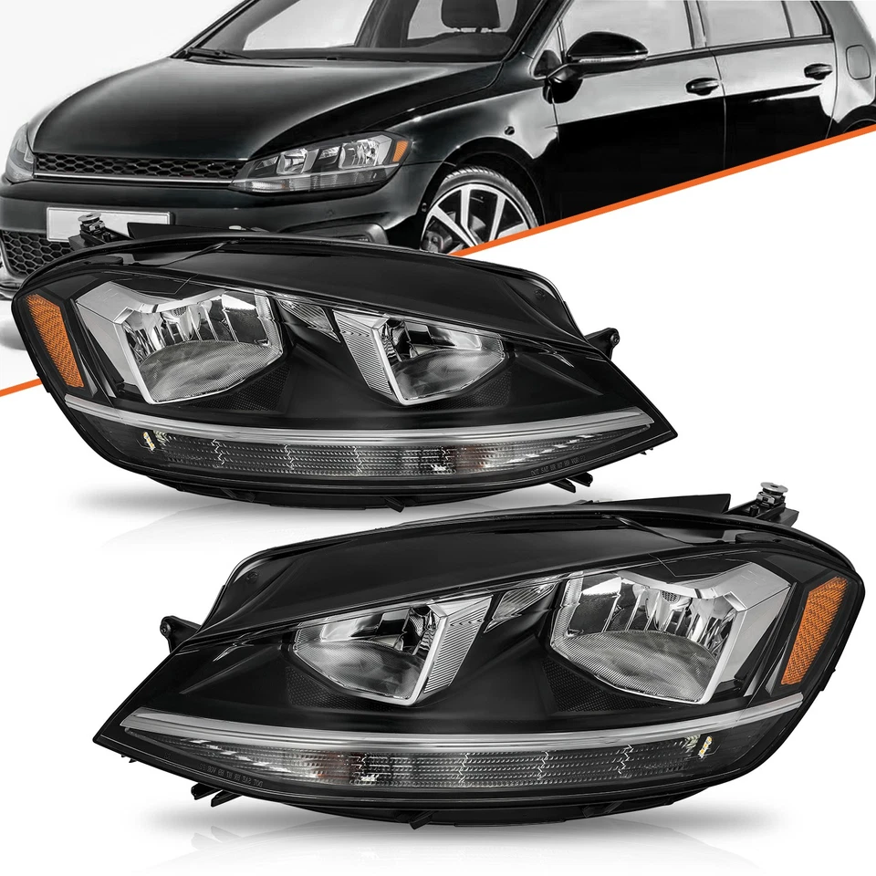 Left&Right Headlight For 2018 2019 2020 2021 Volkswagen Golf VW2502176 VW2503176 Foto 1 de 4