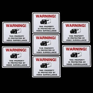 Lot Camera Window Red Warning Sticker Signs Home Stores Waterproof Surveillance - Picture 1 of 1
