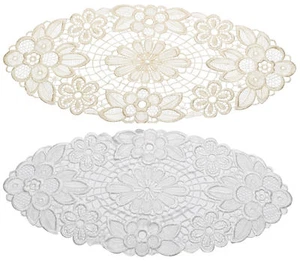 Floral Lace Oval Doilies Pack of 6 100% Polyester Traditional Table Linen Doyley - Picture 1 of 7