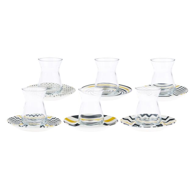 Set Of 6 Thin Waist Turkish Tea Cups High Quality Glasses Turkish Tea