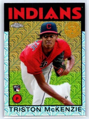 2021 Topps #86BC-63 Triston McKenzie 1986 35th Anniversary Chrome - Image 1 of 2