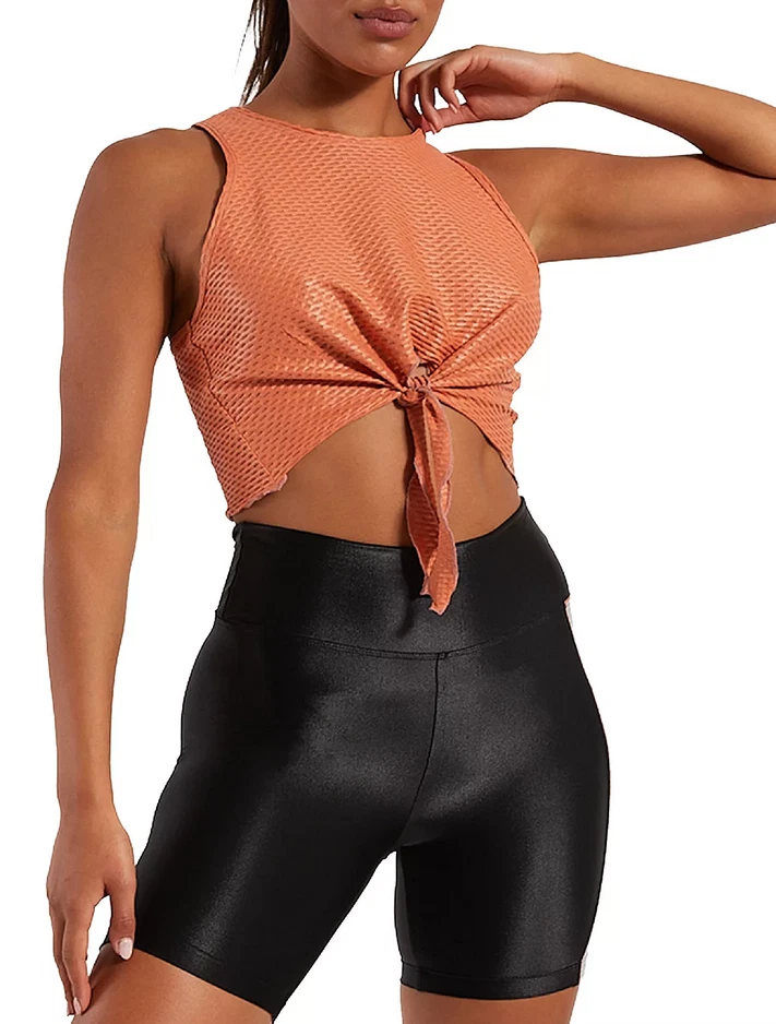 Camiseta sin mangas Koral Mayra Front Tie Muscle naranja talla M 1732 Foto 1 de 1
