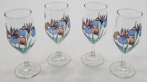 *AR) Juego de 4 copas de vino copa de tallo floral vintage - Imagen 1 de 6