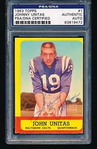 1963 Topps Signed Autographed JOHNNY UNITAS #1 PSA A - Picture 1 of 2