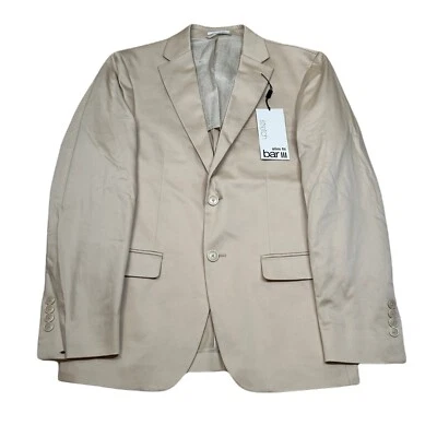 Abrigo deportivo Bar III ajustado de algodón para hombre 38R 38 tostado elástico traje chaqueta $360 Foto 1 de 4