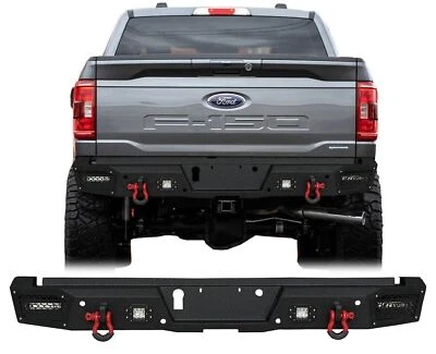 MST For 2021-2023 Ford F150 New Black Steel Rear Bumper With LED Lights&D-Ring - Image 1 of 4