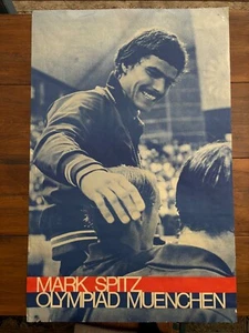 Vintage 1972 Mark Spitz POSTER Munich Olympics Olympiad Muenchen 24x37 Original - Picture 1 of 4