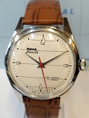 HMT JANATA 17 JEWELS WINDING WHITE DIAL 0398 INDIA MEN'S FULL WORKING VINTAGE - Image 1 of 4